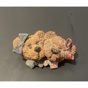 VTG Dual 2 Bears Boyds Bears & Friends Resin Bearwear Pin Brooch 2.25" x 1.5"
